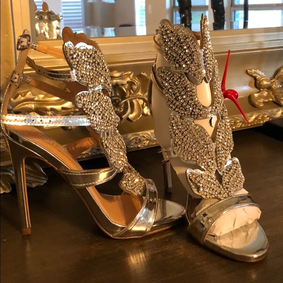 Angel Wing Rhinestone Open Toe Shoes. - Picture 3 of 4